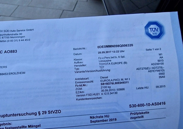 Toyota Avensis cena 31990 przebieg: 137158, rok produkcji 2010 z Skarszewy małe 407